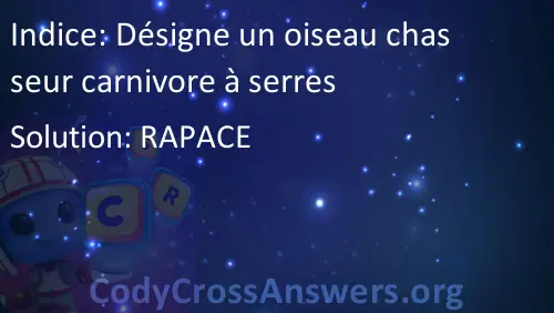 Désigne Un Oiseau Chasseur Carnivore à Serres Solution