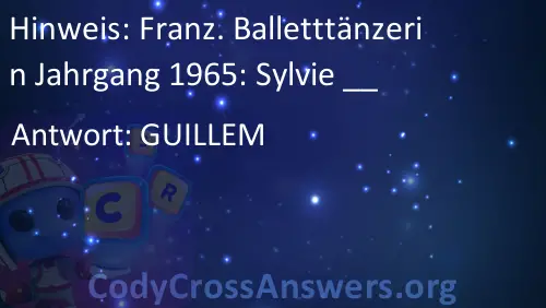 Franz Balletttänzerin Jahrgang 1965 Sylvie Lösungen