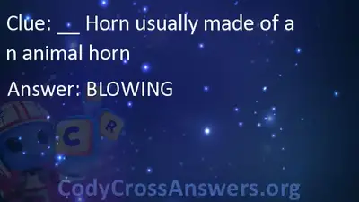 Horn usually made of an animal horn Answers 