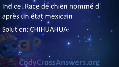 Race De Chien Nommé Daprès Un état Mexicain Solution